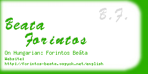 beata forintos business card